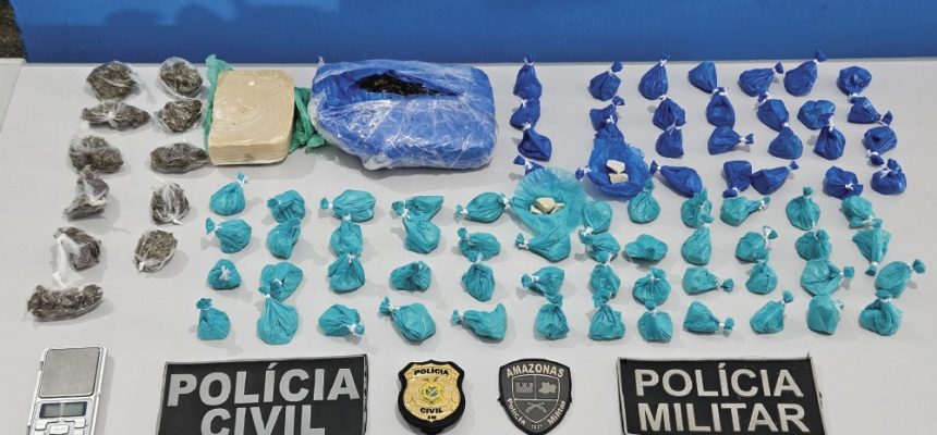A Polícia Civil do Amazonas (PC-AM), por meio da 49ª Delegacia Interativa de Polícia (DIP) de Amaturá (a 909 quilômetros de Manaus), em ação integrada com a Polícia Militar do Amazonas (PMAM), prendeu em flagrante, na quinta-feira (15/05), Elson Ferreira Lima, de 44 anos, com mais de dois quilos de entorpecentes, entre maconha e pasta base de cocaína.